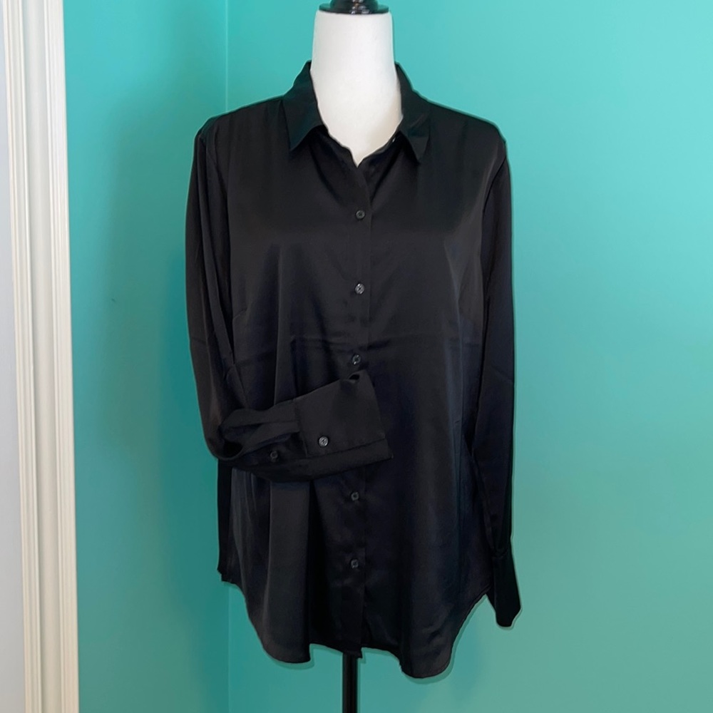 Banana Republic satin blouse with French cuffs